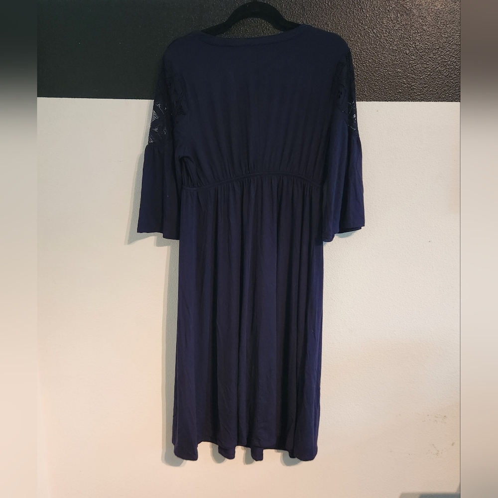 Isabel Maternity by Ingrid & Isabel Navy Long Sleeve Dress Size Large - Picture 2 of 10